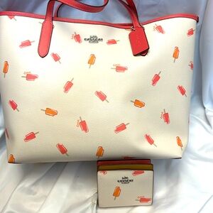 Coach Sold Out Popsicle Tote and Matching Wallet NWT